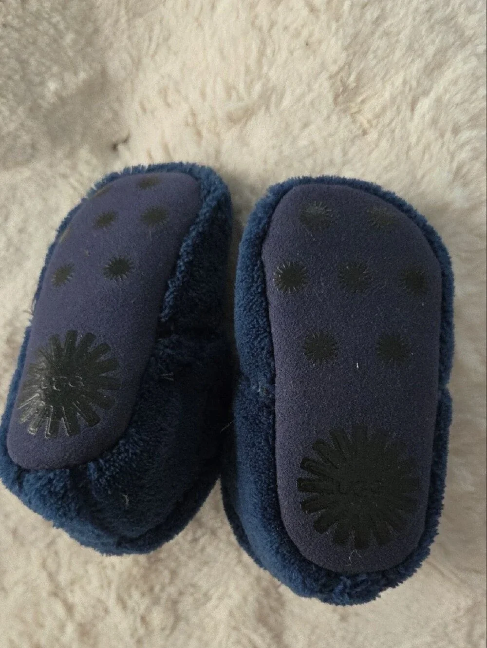 UGG Baby Bixbee Navy Plush Walker Booties Size 2/3 New In Box